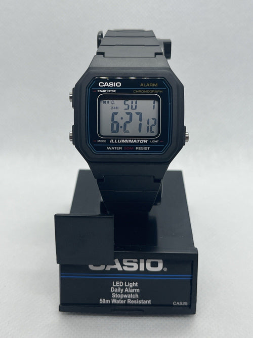 Casio W-217H-1A Men's Digital Quartz Watch NEW 41mm Case Black Resin Strap