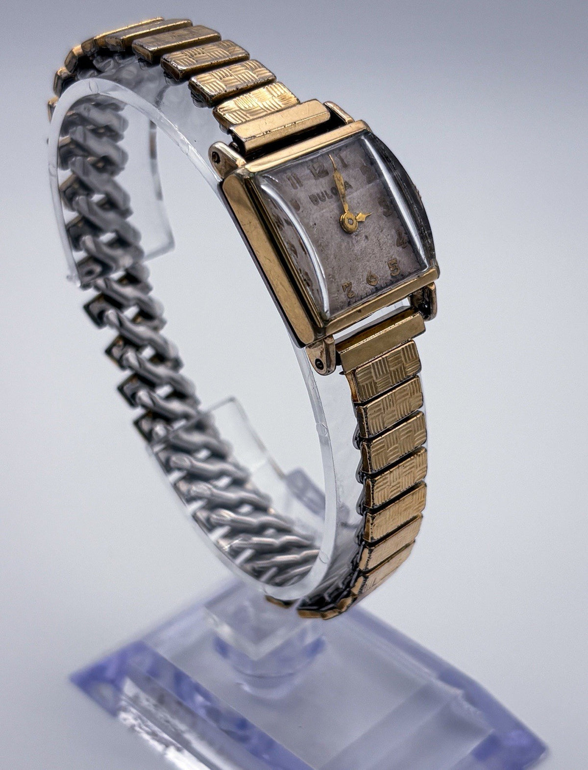 Vintage 1944 Bulova 7AM Mechanical Ladies Square Watch 10K RGP Expansion Band