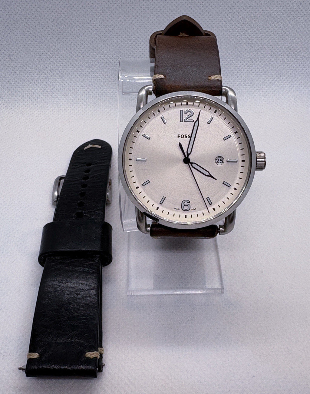 Fossil Commuter Brown Leather Strap Men's Watch 42mm - FS5275 W/ Extra Strap