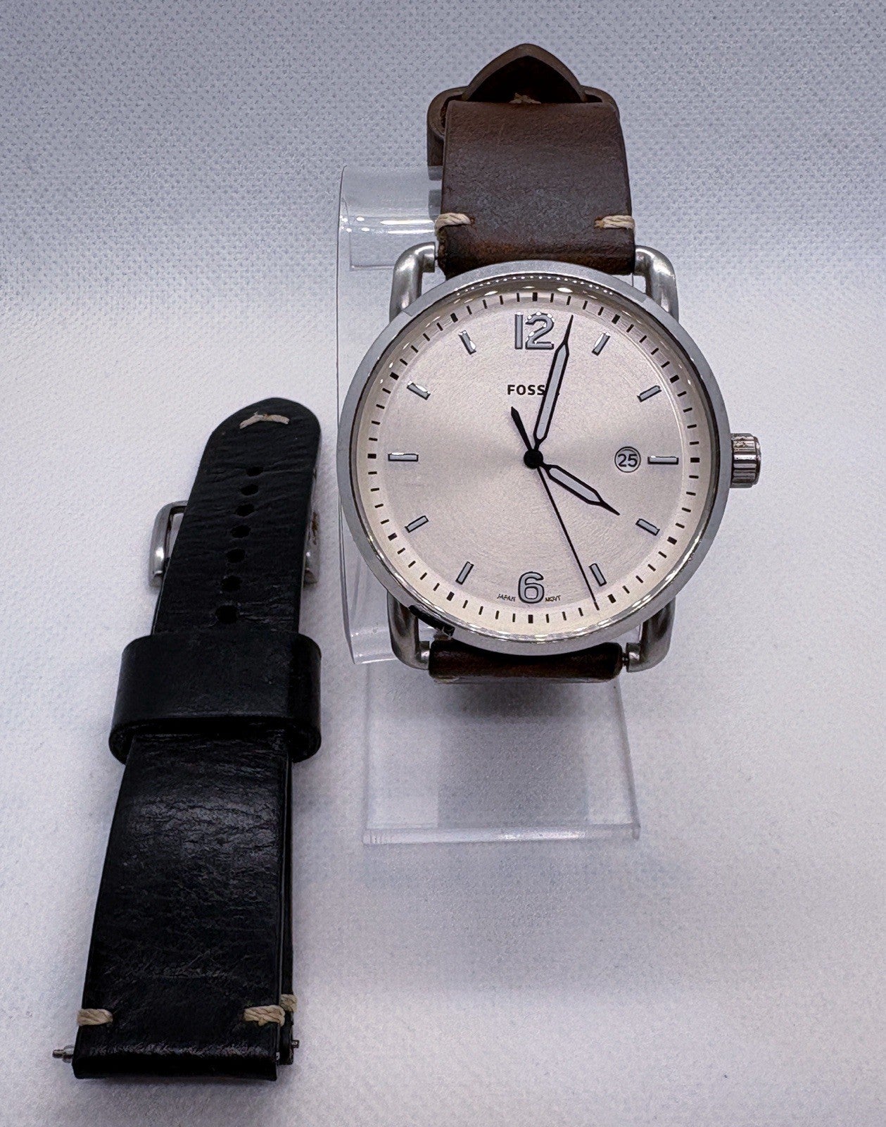 Fossil Commuter Brown Leather Strap Men's Watch 42mm - FS5275 W/ Extra Strap