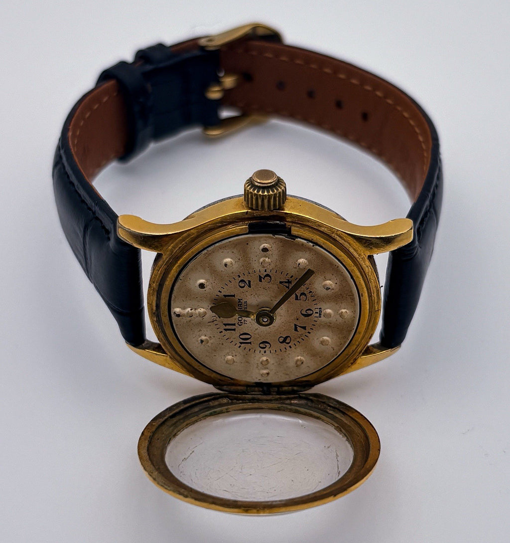 Vintage Gotham 17 Jewels Braille Watch Mechanical Touch For The Blind Unisex