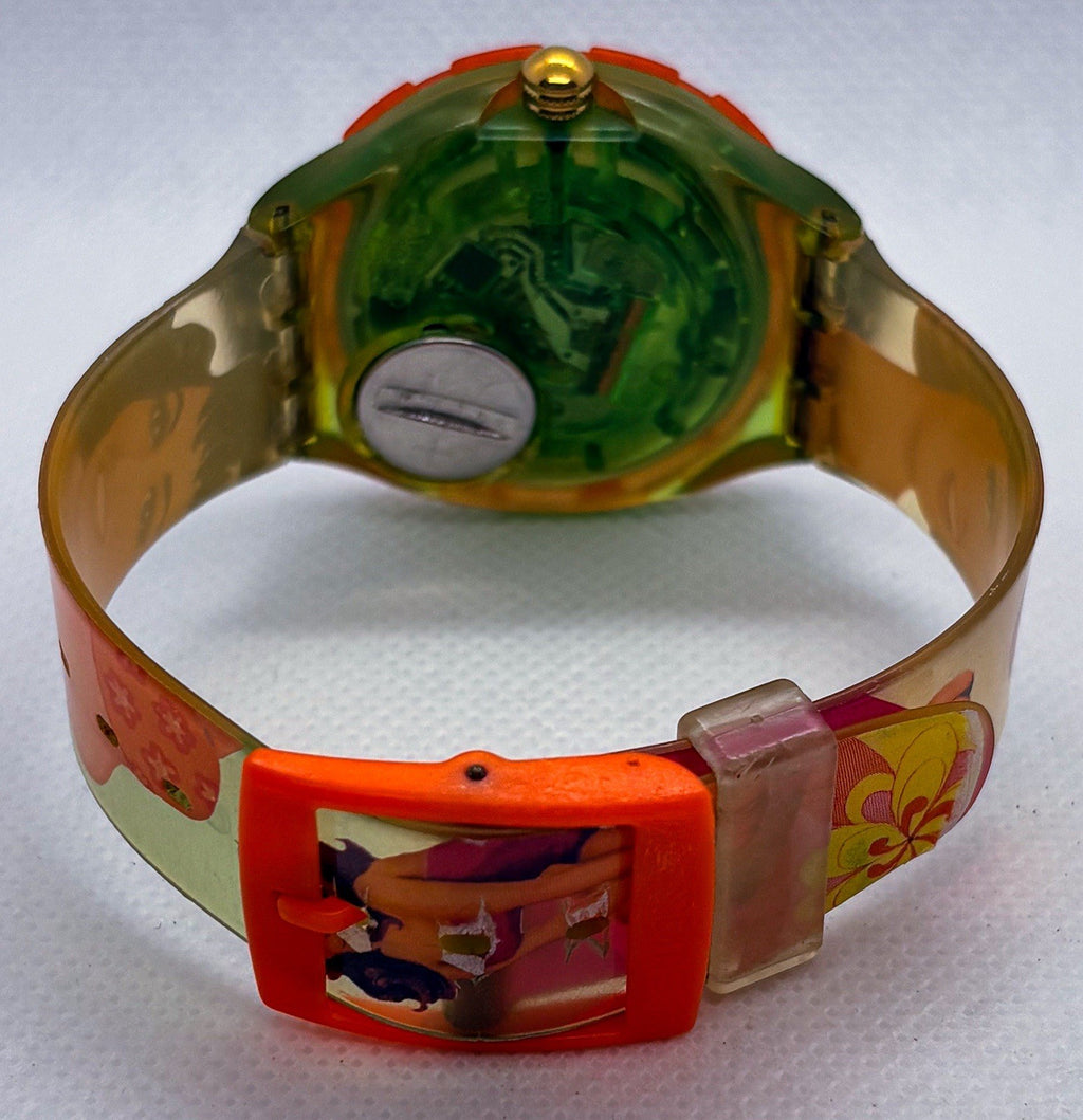 Vintage 1994 Swatch Scuba 200 Beach Virgin SDG104 Hula Tropical Watch Working