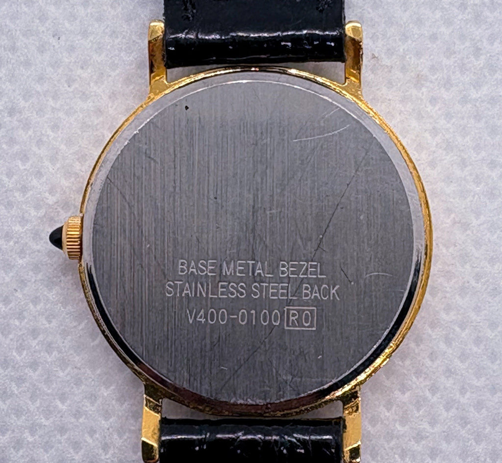 Vintage 1990s Lorus Disney Mickey Mouse Gold Sunburst Star Dial Watch V400-0100