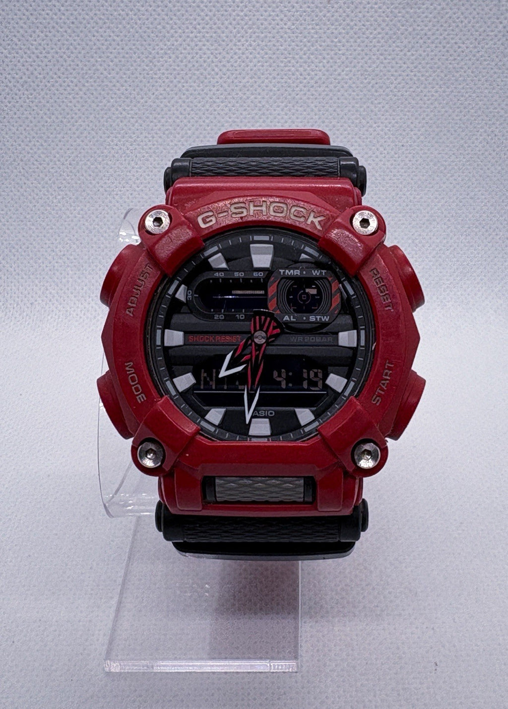 Casio G-Shock GA900-4A Ana-Digi GA-900 Series Red Rubber Quartz Watch