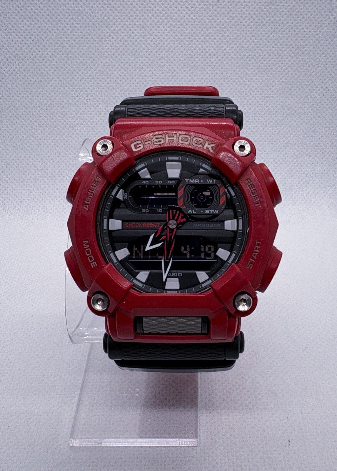 Casio G-Shock GA900-4A Ana-Digi GA-900 Series Red Rubber Quartz Watch
