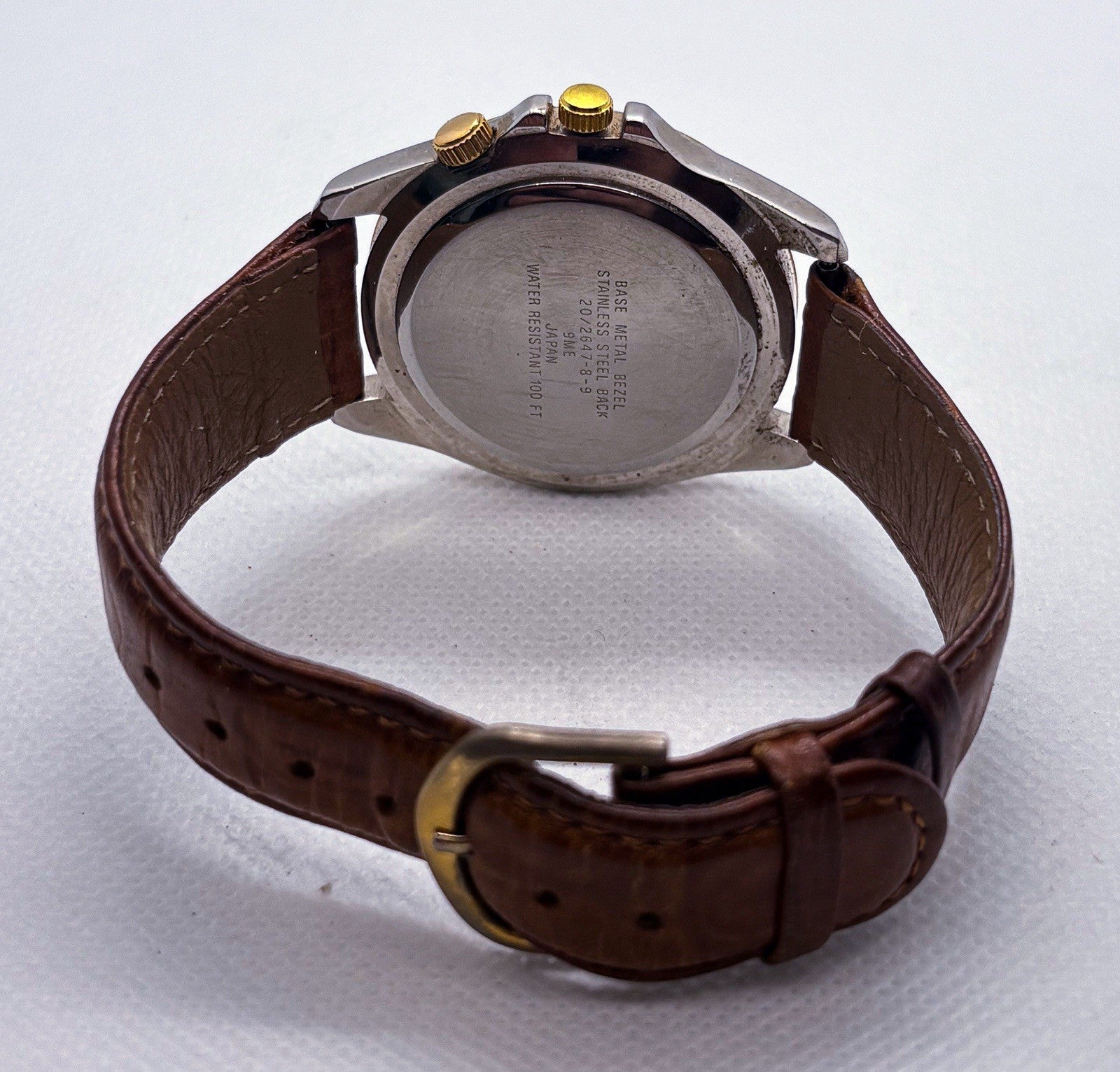 Vintage Armitron 20/2647 Moonphase Men's Watch Tachymeter Green Dial Day Date