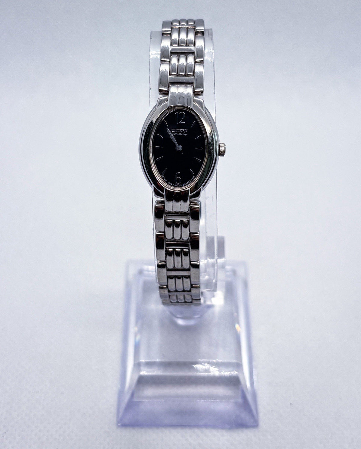 Citizen Eco-Drive Ladies Watch Stainless Steel Black Oval Dial B023-S019117