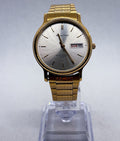Vintage 1990s Mathey-Tissot MT1313SM Ladies Watch Gold Tone Day Date 36mm Quartz