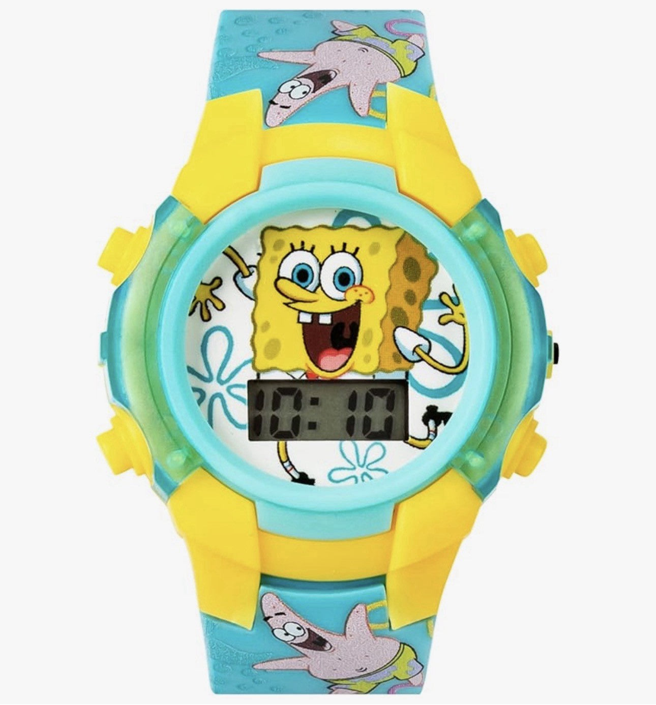 Spongebob Digital Watch w/ Metal Tin Box LCD Interactive Flashing Display