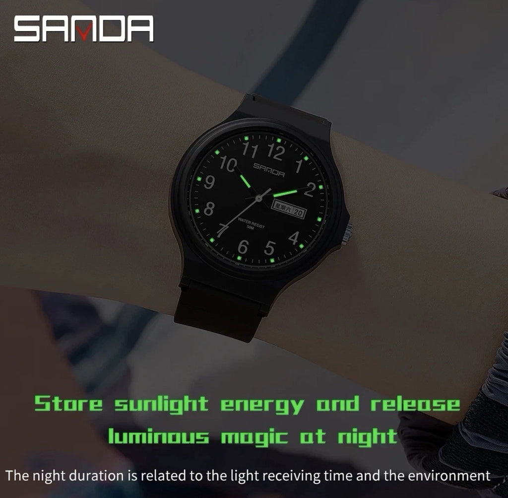 Women's Casual Quartz Wristwatch Silicone Strap Waterproof Fashion Watch