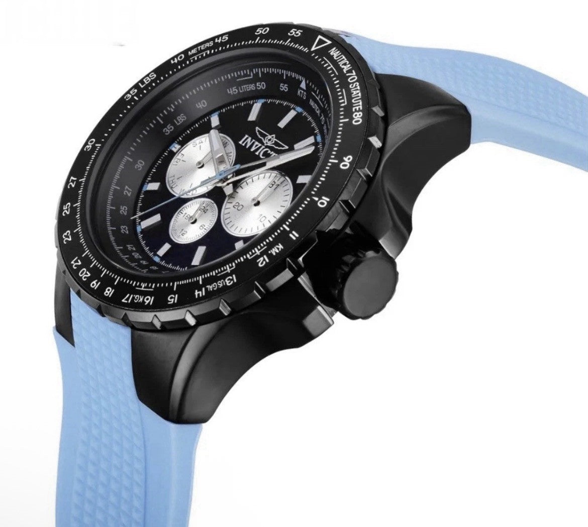 Invicta Aviator Skyshock 50mm Chronograph Men’s Watch Blue Black 39305 New NIB
