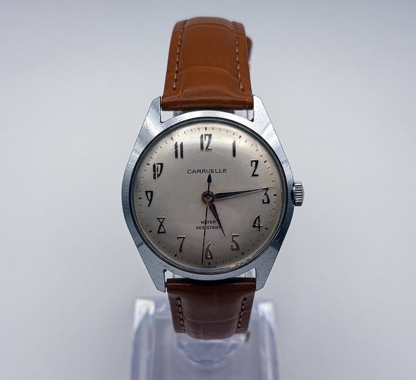 VTG 1972 Caravelle Bulova N2 Manual Wind Mechanical Novelty Numeral Mens Watch