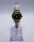 Vtg 1979 Timex Electric Women's Watch Gold Tone Case Black Dial Expansion Band