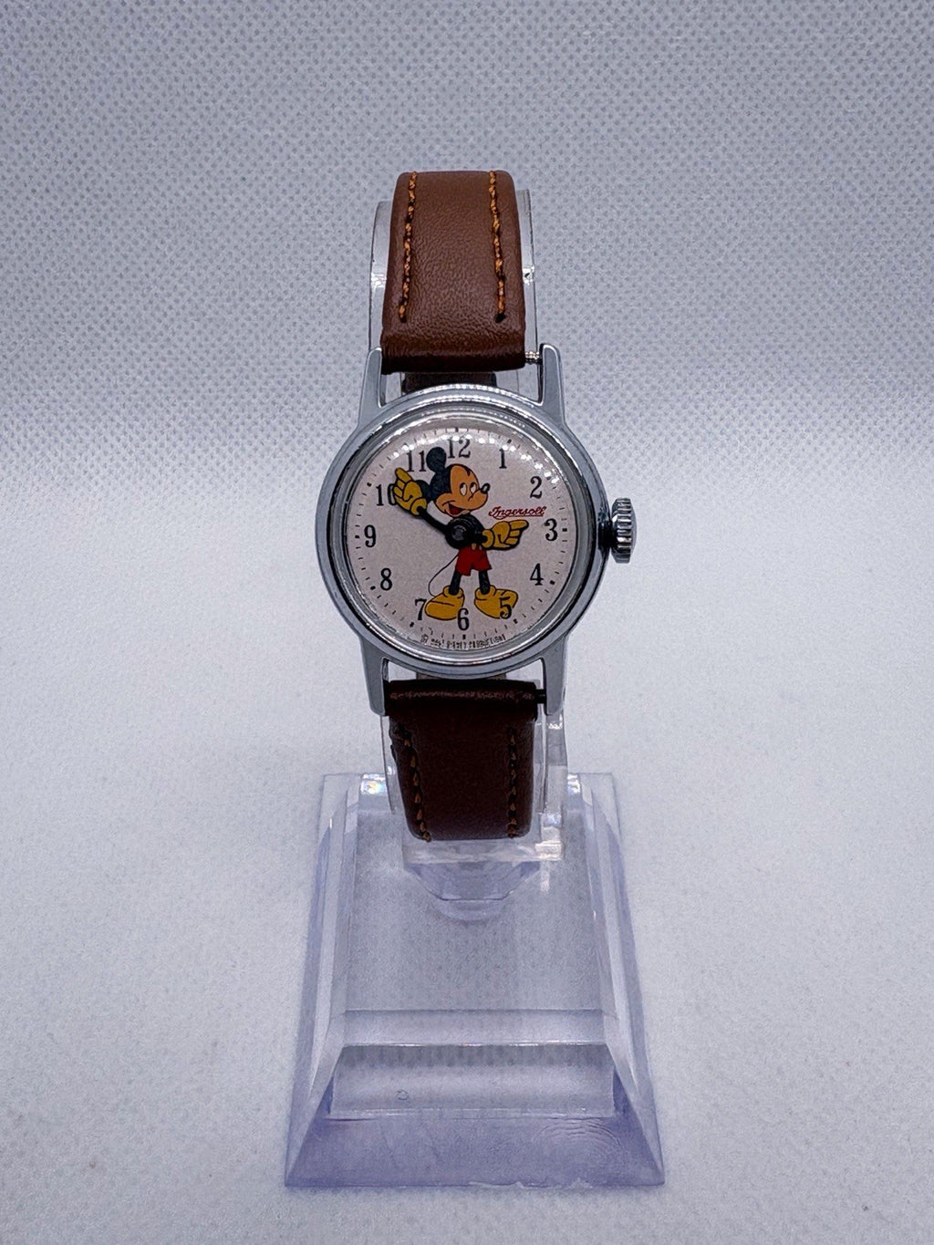 Vintage Ingersoll Mickey Mouse Watch Manual Wind Mechanical Working 1960s Disney