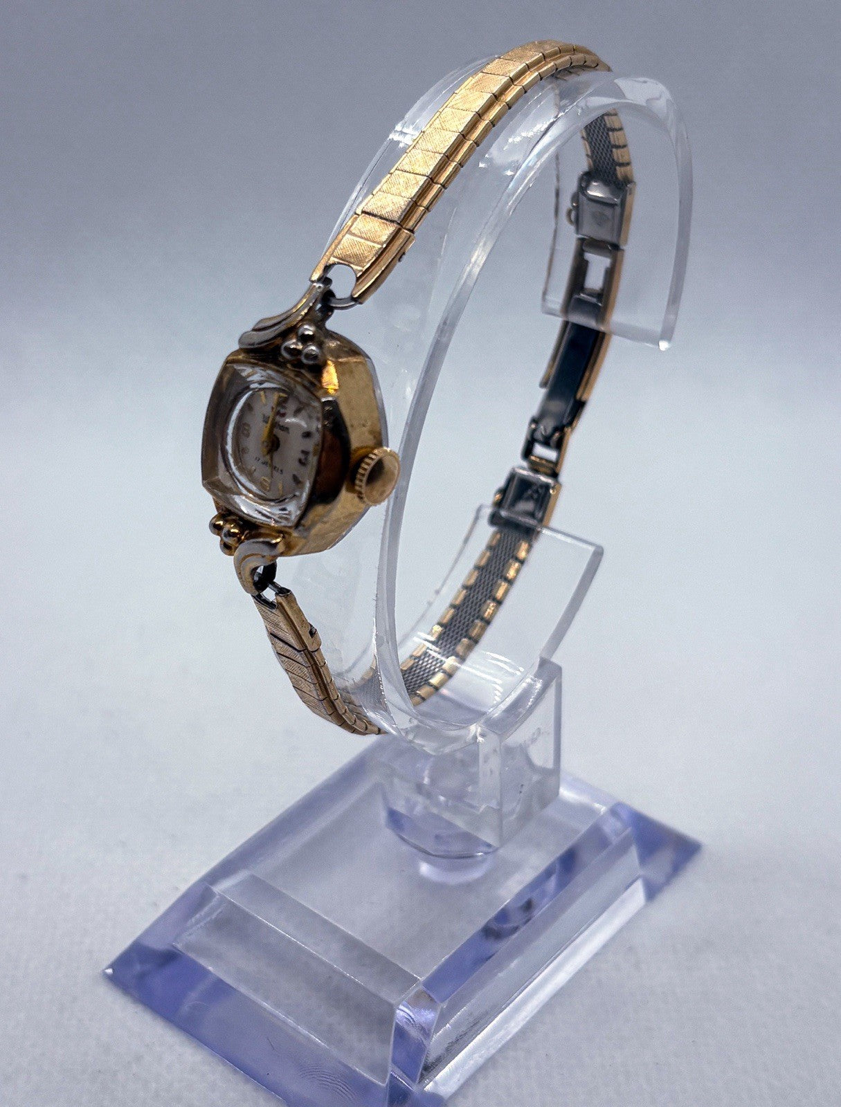 Vintage 1960s Waltham Ladies Cocktail Watch 17 Jewel Manual Wind 17mm Gold Tone