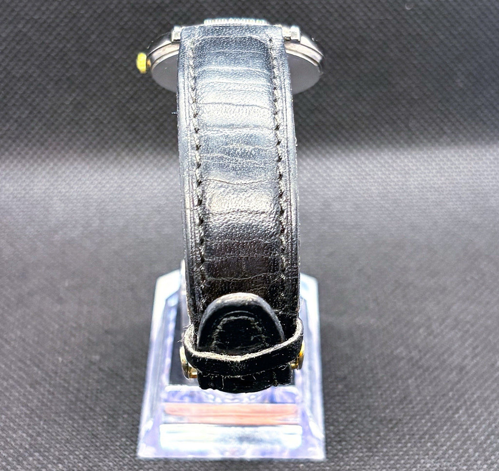 Vintage 1992 Seiko 7N00-8A49 Museum 34mm Black Dial Diamond Accent Quartz Watch
