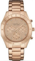 Caravelle New York Women's Chronograph Watch 36mm Rose Gold-Tone Band 44L189
