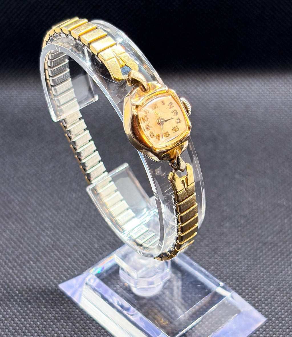 Vintage 1950s Benrus Cocktail Ladies 17J Hand Wind Watch 10K RGP Bezel CZ 25