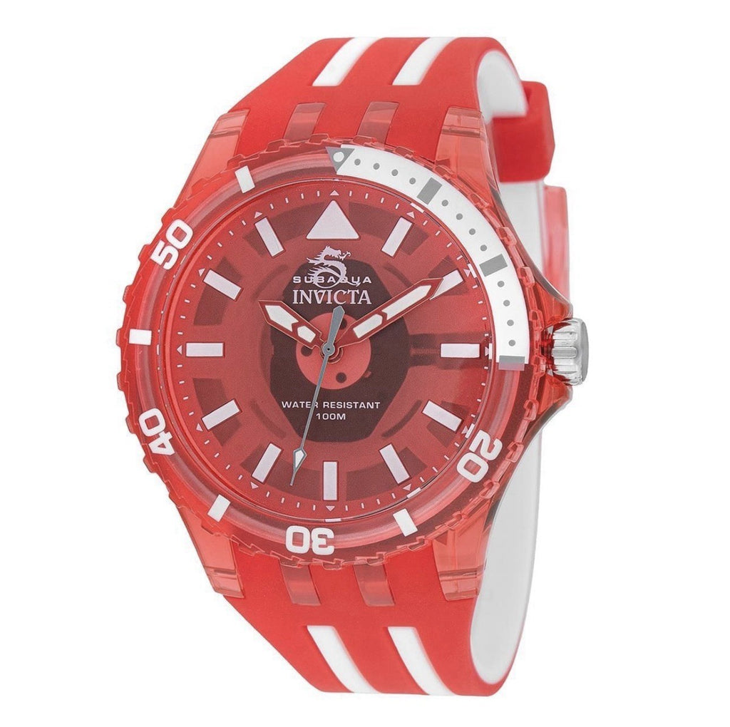 Invicta Subaqua Men's Watch - 44mm Red Case - Red Silicone Band 69450