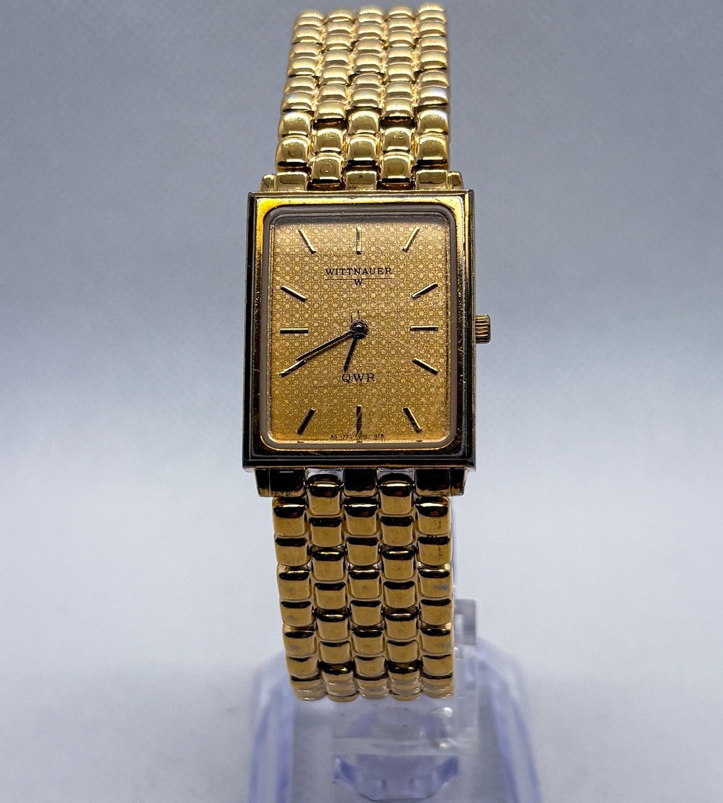 Vintage 1990s Wittnauer QWR 9782 Tank Watch AS 1779 Swiss Quartz New Battery