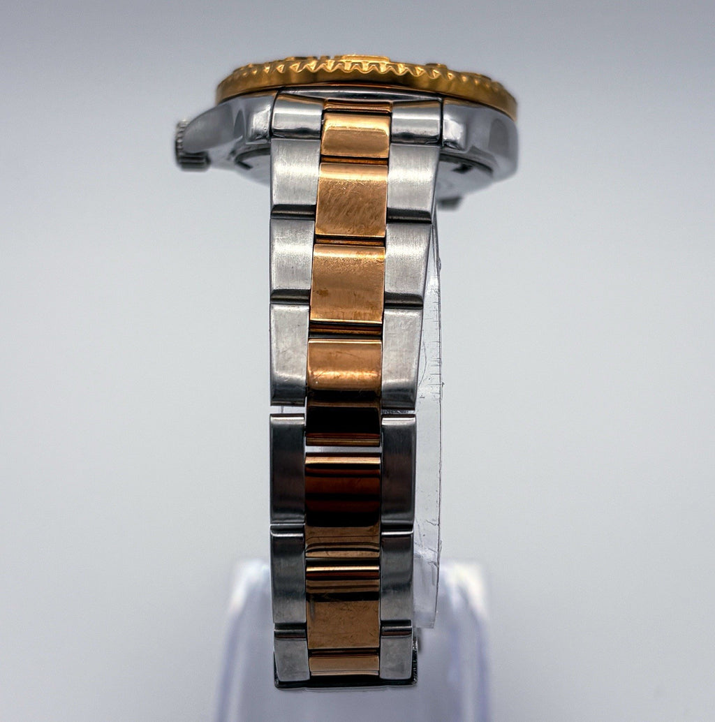 Lucien Piccard Walen Midsize Diver Watch Two Tone Rose Gold Black Dial 35mm