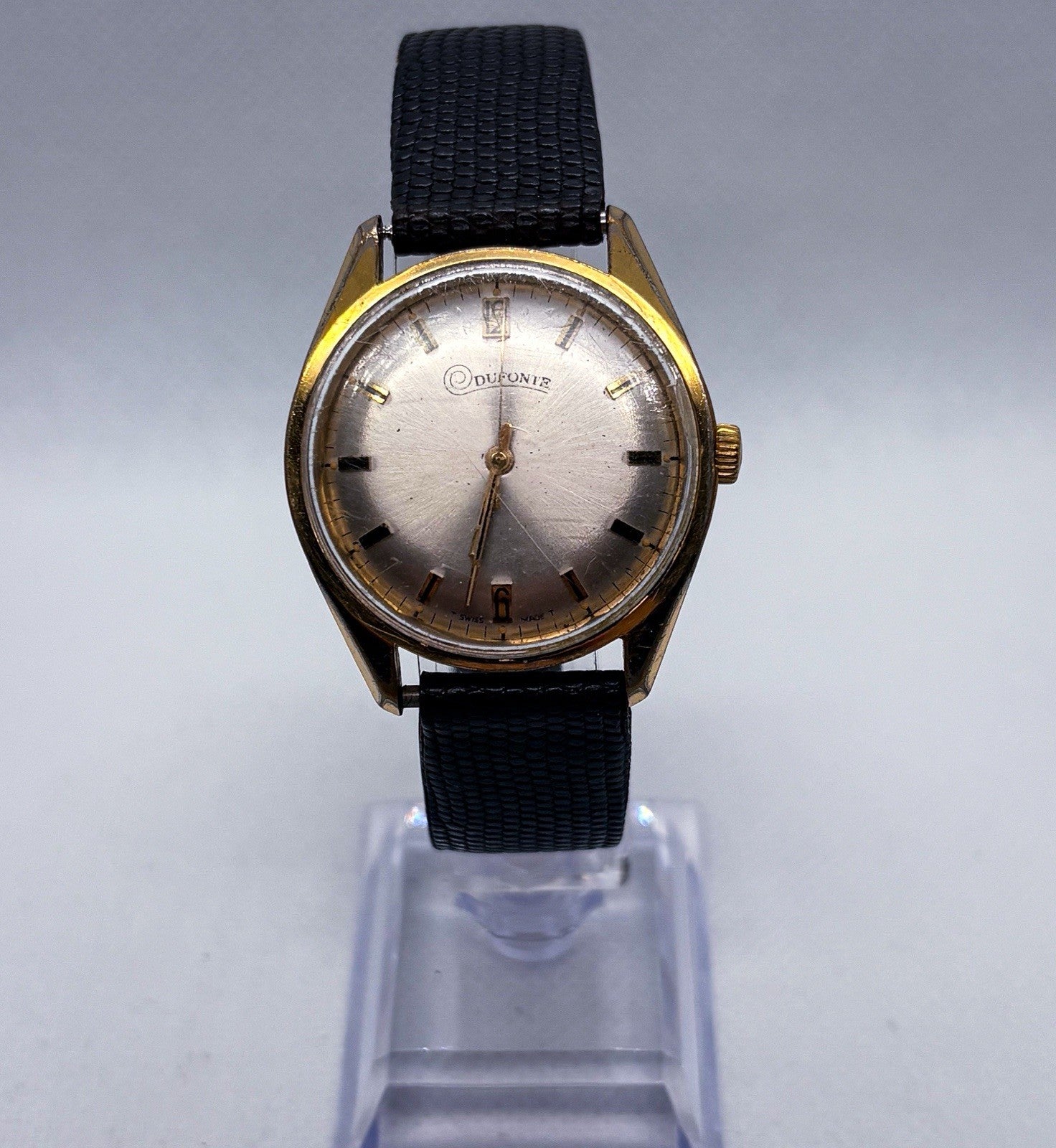 Vintage 1960s Dufonte by Lucien Piccard Swiss Manual Wind Men's Dress Watch