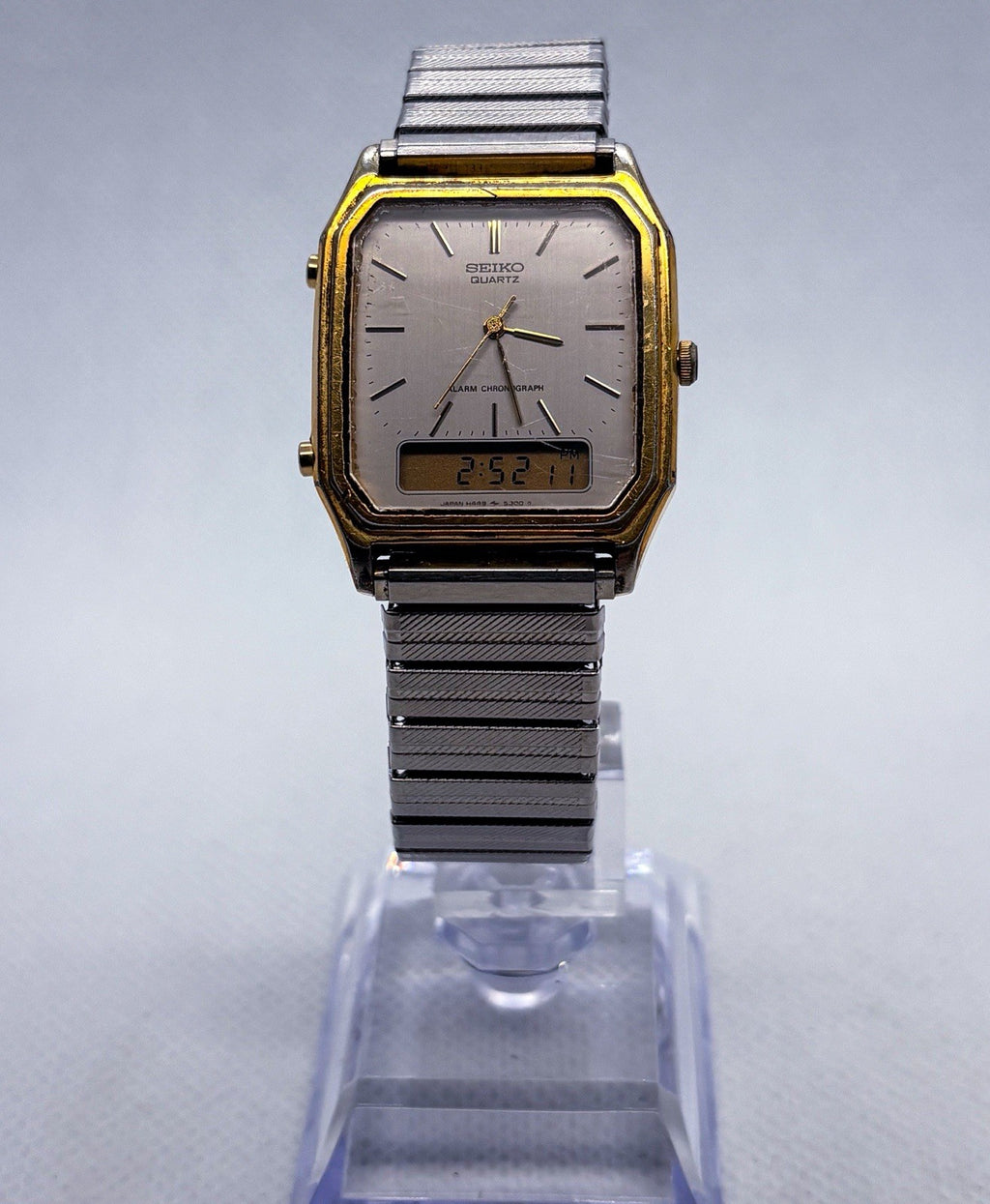 VTG 1984 Seiko H449-5210 Duo-Display "Ana-Digi" Alarm-Chronograph Watch Working