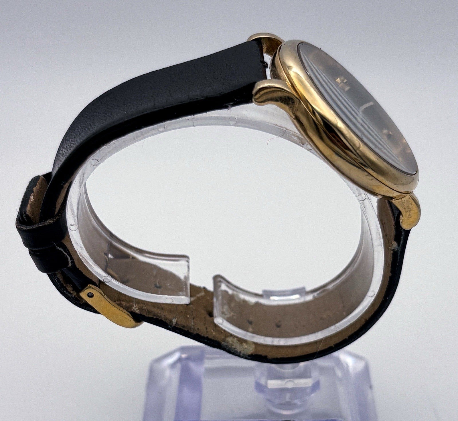 Marc by Marc Jacobs Baker Watch MBM1269 Gold Black Leather Unisex Midsize 36mm