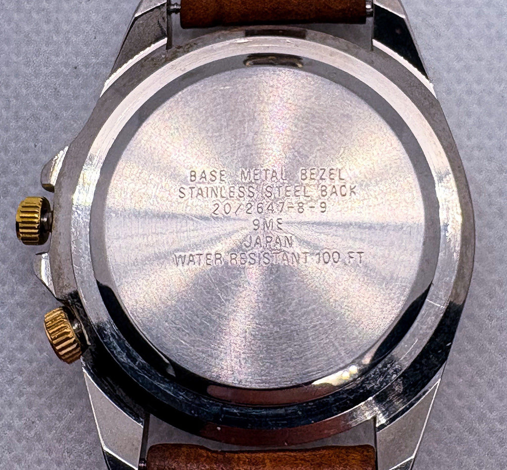 Vintage Armitron 20/2647 Moonphase Men's Watch Tachymeter Green Dial Day Date