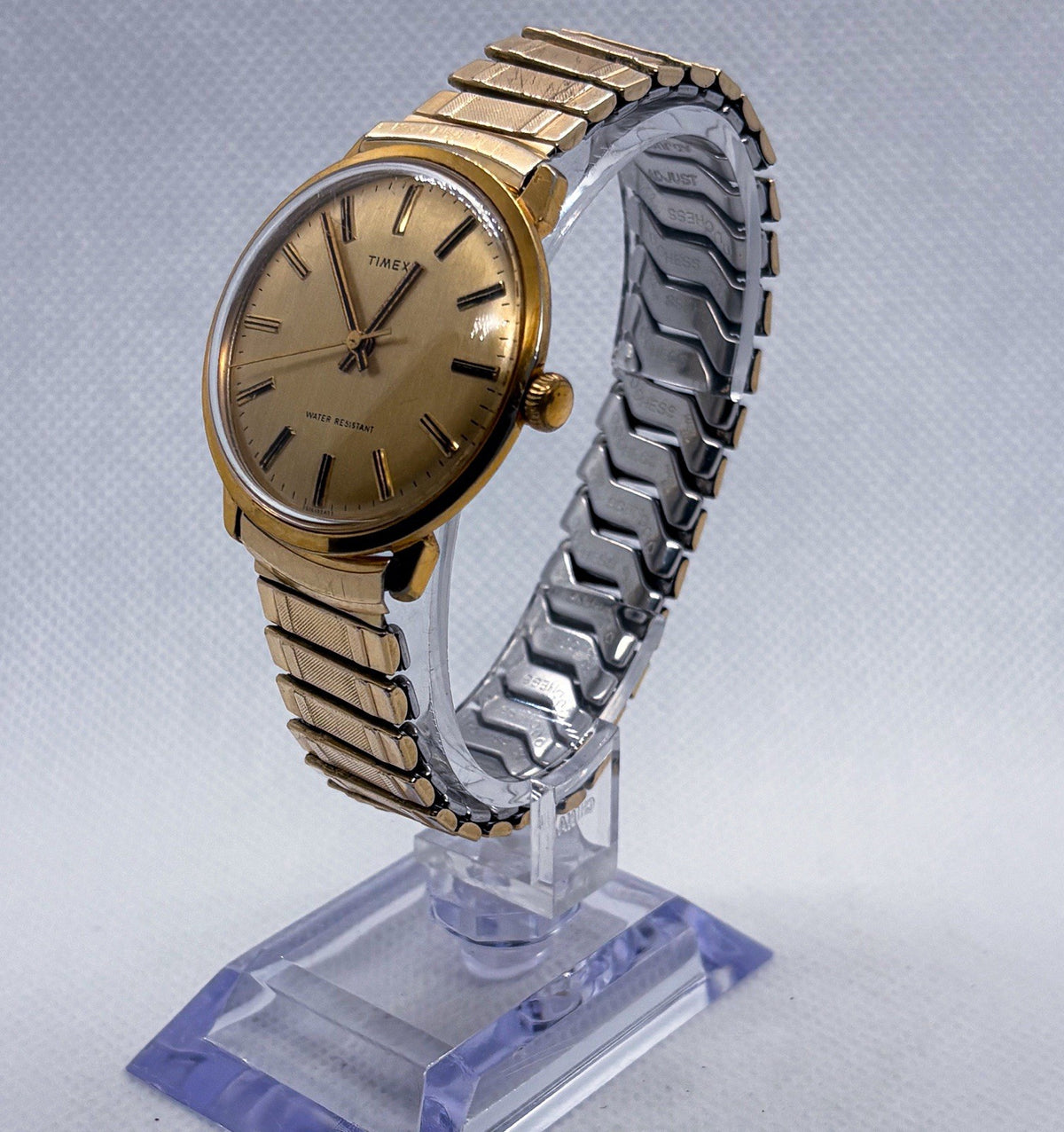 Vintage 1977 Timex Marlin Mechanical Watch 26161 Gold Tone Manual Wind Working