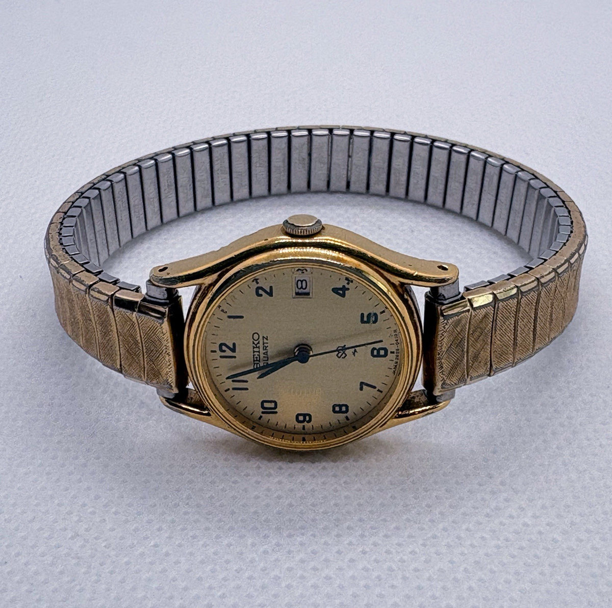 Vintage 1980 Seiko SQ Ladies Quartz Watch 2625-0129 Gold Tone Date Speidel