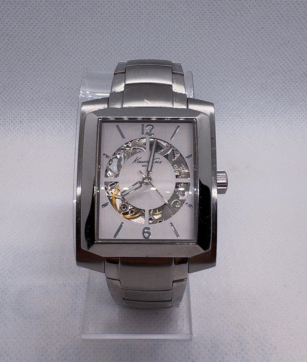 Kenneth Cole NY KC3773  Men's Tank Automatic Skeleton SS Bracelet Dress Watch