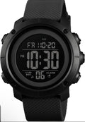 Olazone Quartz Watch Men 5 ATM Black Reverse LCD Digital Alarm Chrono 1426