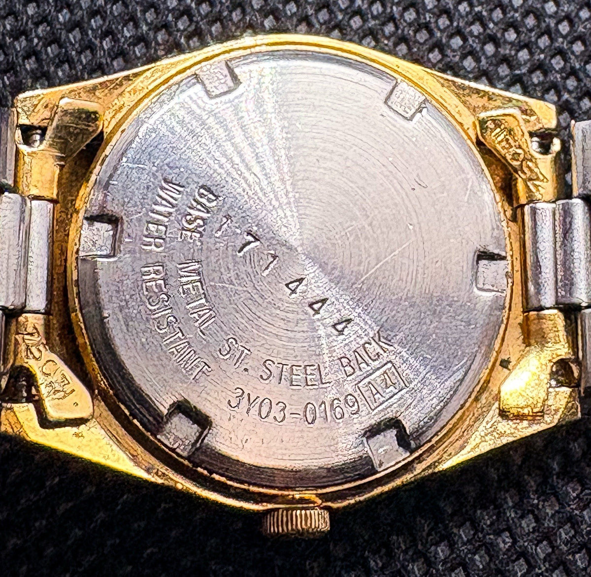 VTG 1991 Seiko SQ President Women's Watch Gold Fluted Bezel Day Date 3Y03-0169
