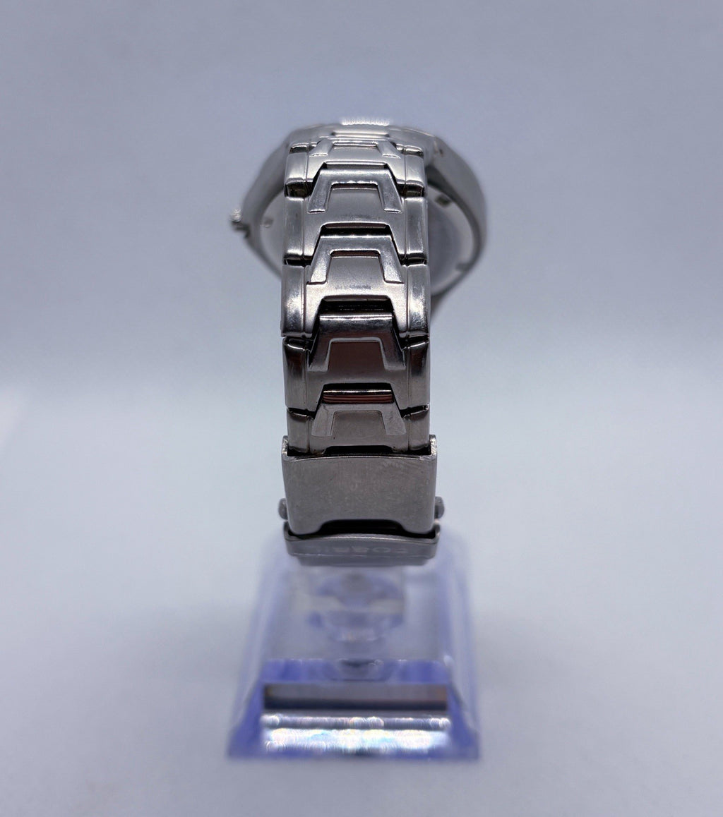 VTG Fossil Blue AM-3457 Women's Watch Blue Green Ombre Sunburst Dial 36mm Silver