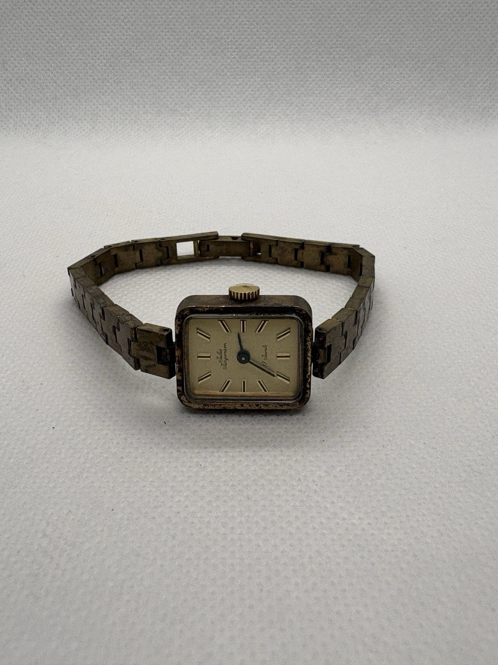 Jules Jurgenson Brass Ladies Watch Vintage 17-Jewel Swiss Mechanical Runs Great