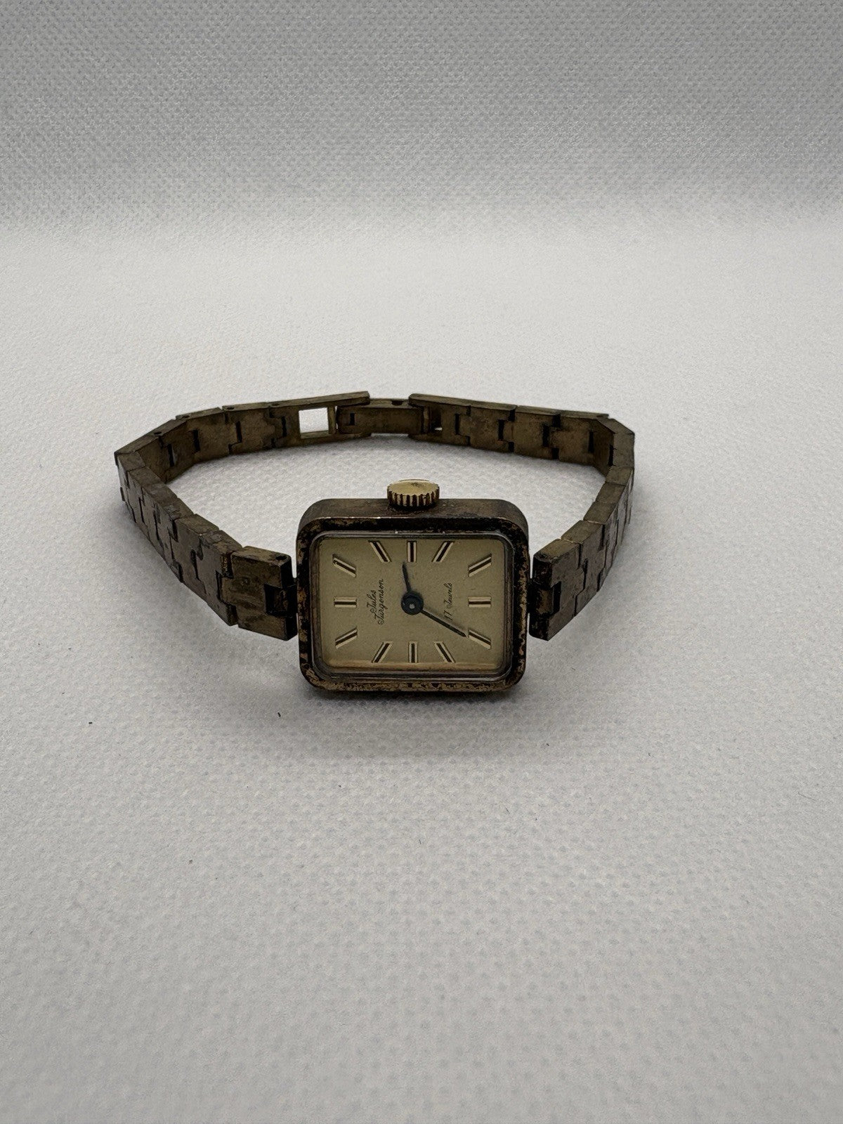 Jules Jurgenson Brass Ladies Watch Vintage 17-Jewel Swiss Mechanical Runs Great