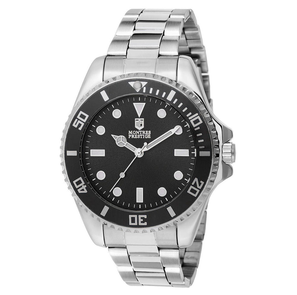 Montres Prestige x Invicta Men's Watch 42mm Silver Case Black Dial  MPW-0080