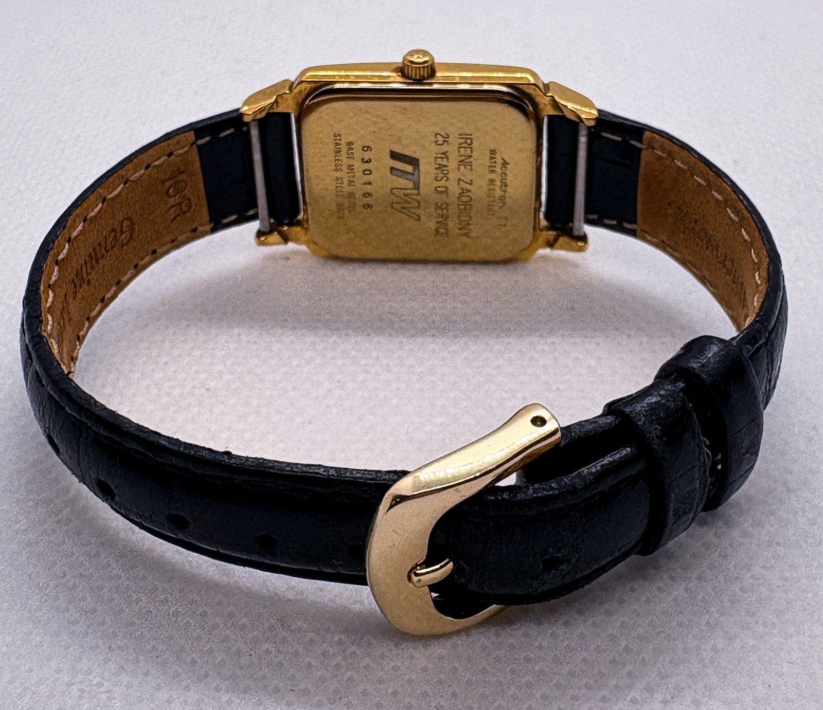 Vintage Bulova Accutron T7 Gold Tone Tank Watch Textured Date Dial Swiss Movt