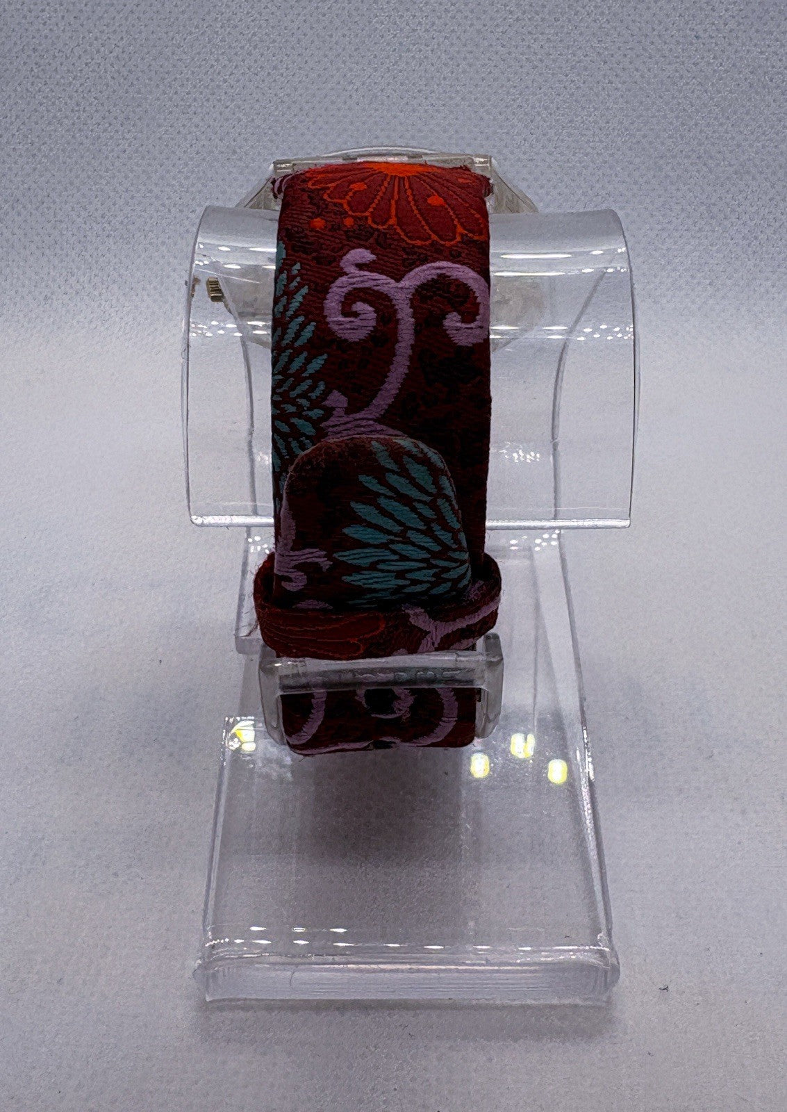 Swatch Swiss Quartz Watch GK390 Primula Men 34mm Clear Case Leather Patterned