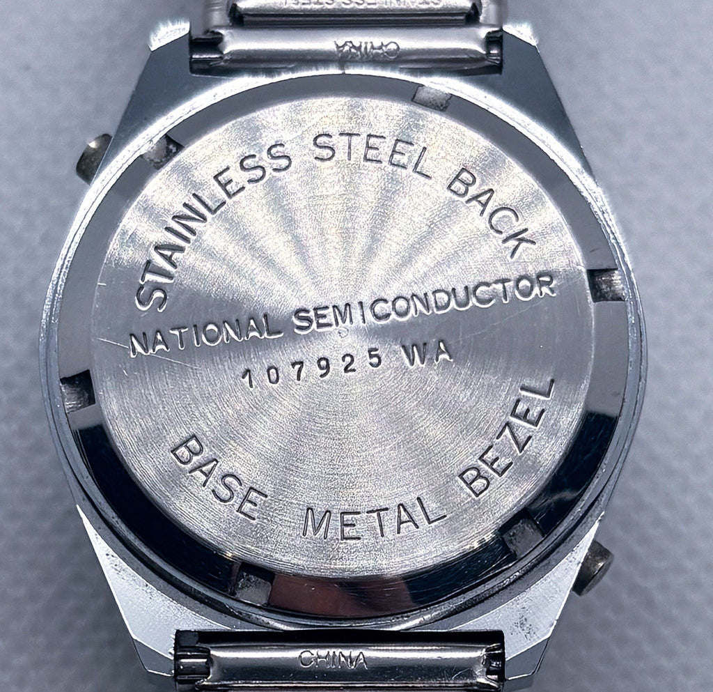Vintage 1970s National Semiconductor LCD Digital Watch 107925 WA - New Battery