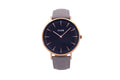 Cluse La Boheme Watch Women Rose Gold Case 38mm Gray Leather Band Black Dial