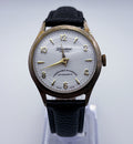 Vintage 1965 Lucerne De Luxe Swiss Mechanical Watch White Tuxedo Ring Dial Runs