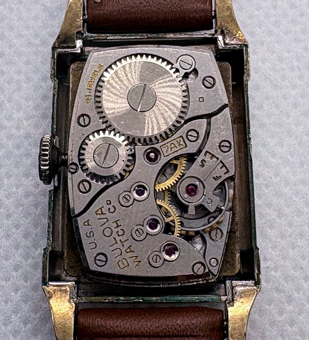 Vintage 1947 Bulova His Excellency Tank 10K GF 21J 7AK Manual Wind Mens Watch