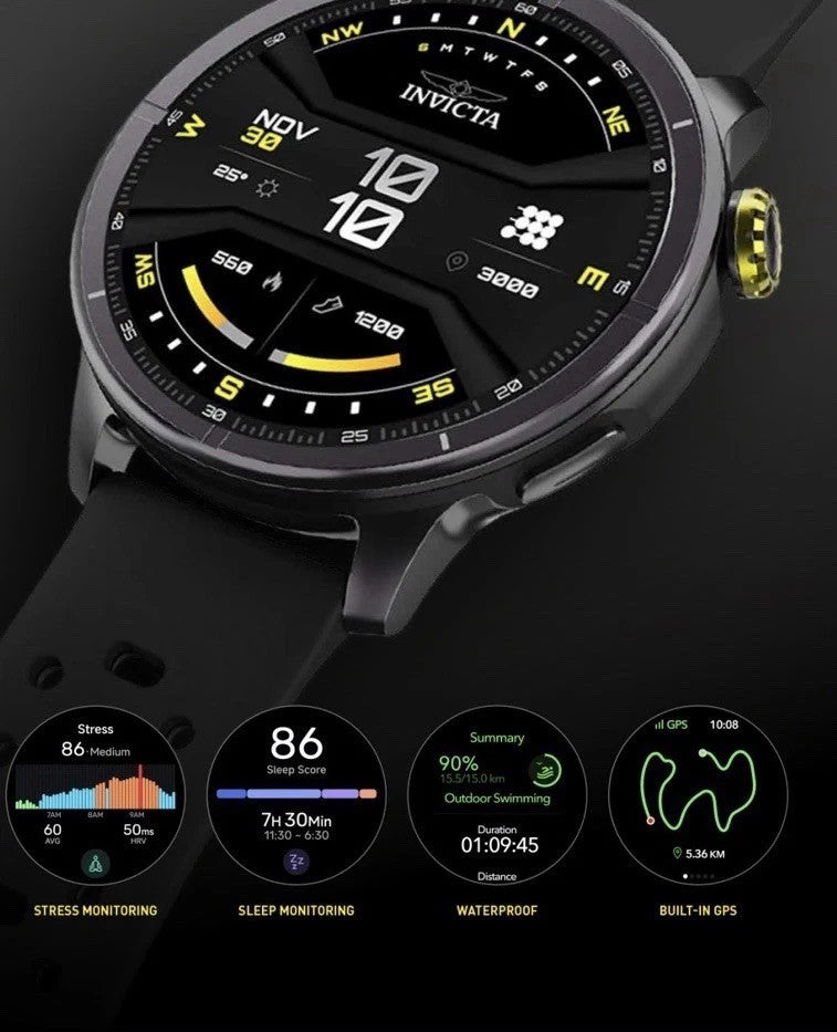 Invicta I-Tech(011)  Racing Limited Edition Smart Watch 58mm 3 Bands iOS/Android