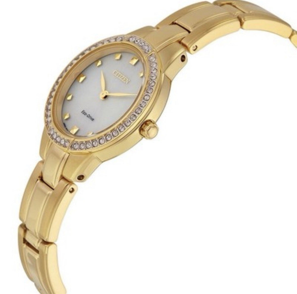 Citizen Women's Gold Plated Silhouette Eco-Drive Watch with Crystals EX1362-54P