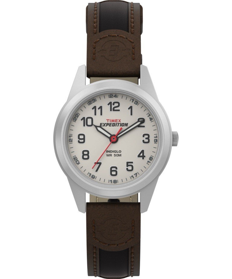 Timex Women's Expedition Metal Field Mini 26mm Watch Fabric Leather Strap T41181