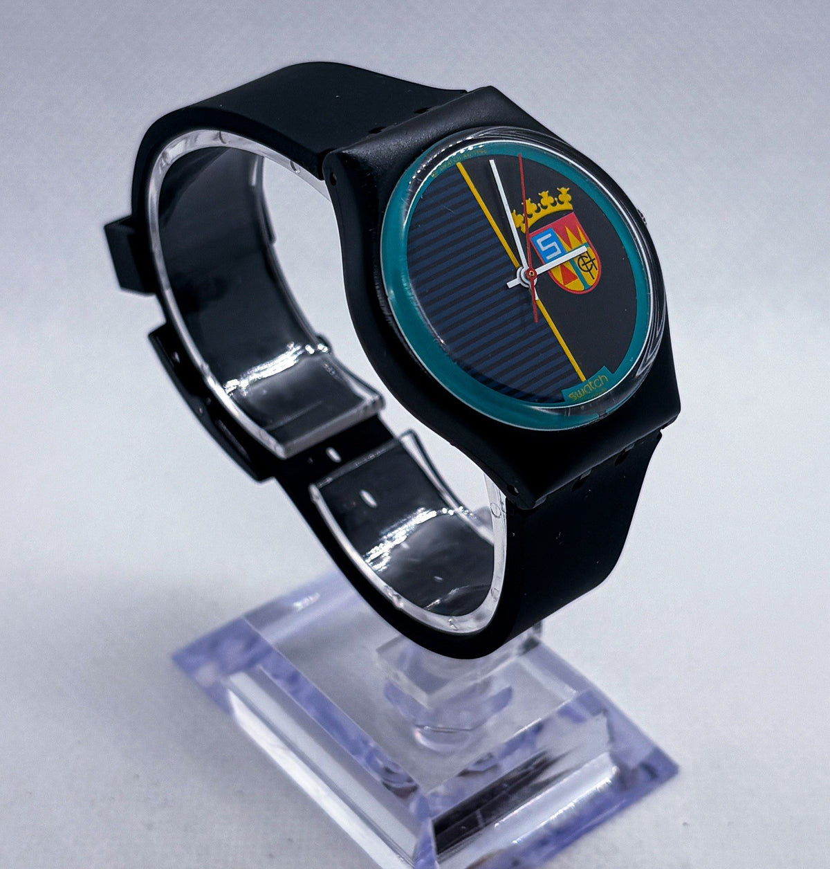 Vintage 1986 Swatch Sir Swatch GB111 Originals Gent Swiss Quartz Watch New Strap