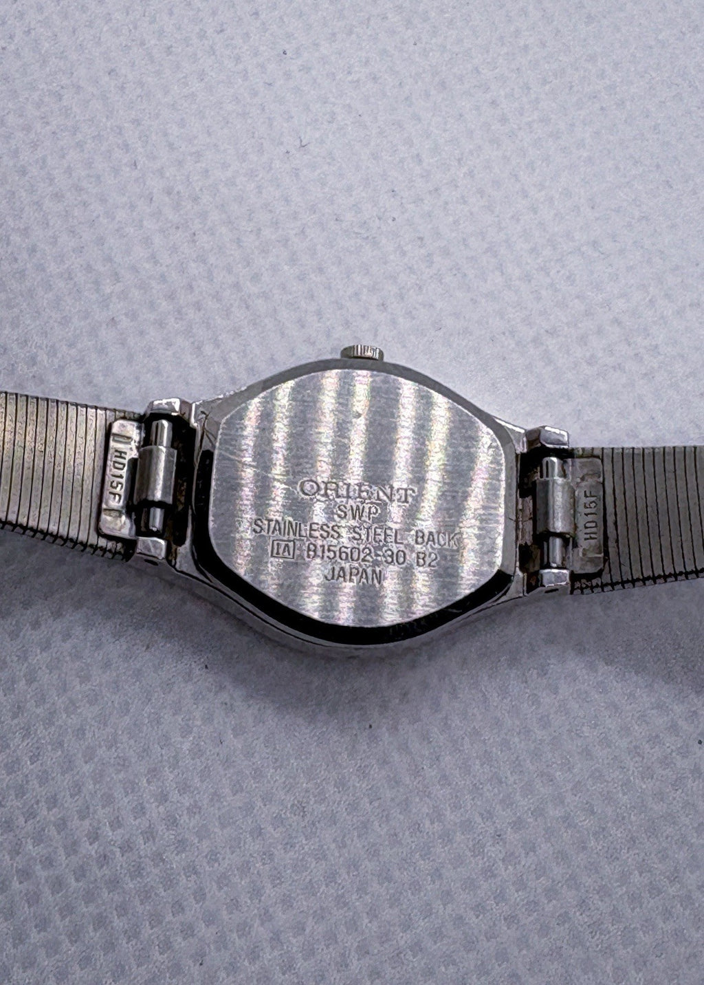 Vintage 1980s Orient Quartz Ladies Watch 815602-30 B2 - Blue Dial - Silver Tone