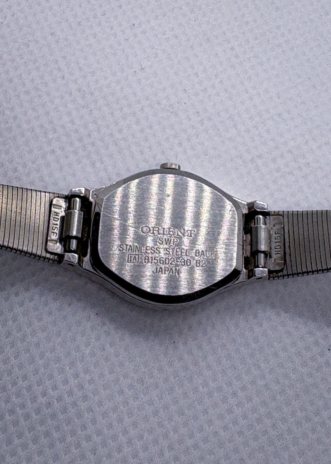 Vintage 1980s Orient Quartz Ladies Watch 815602-30 B2 - Blue Dial - Silver Tone